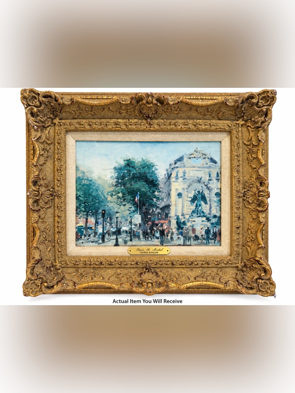Thomas Kinkade Paris St Michel Limited Edition 930/1250 Canvas 9x12 Framed